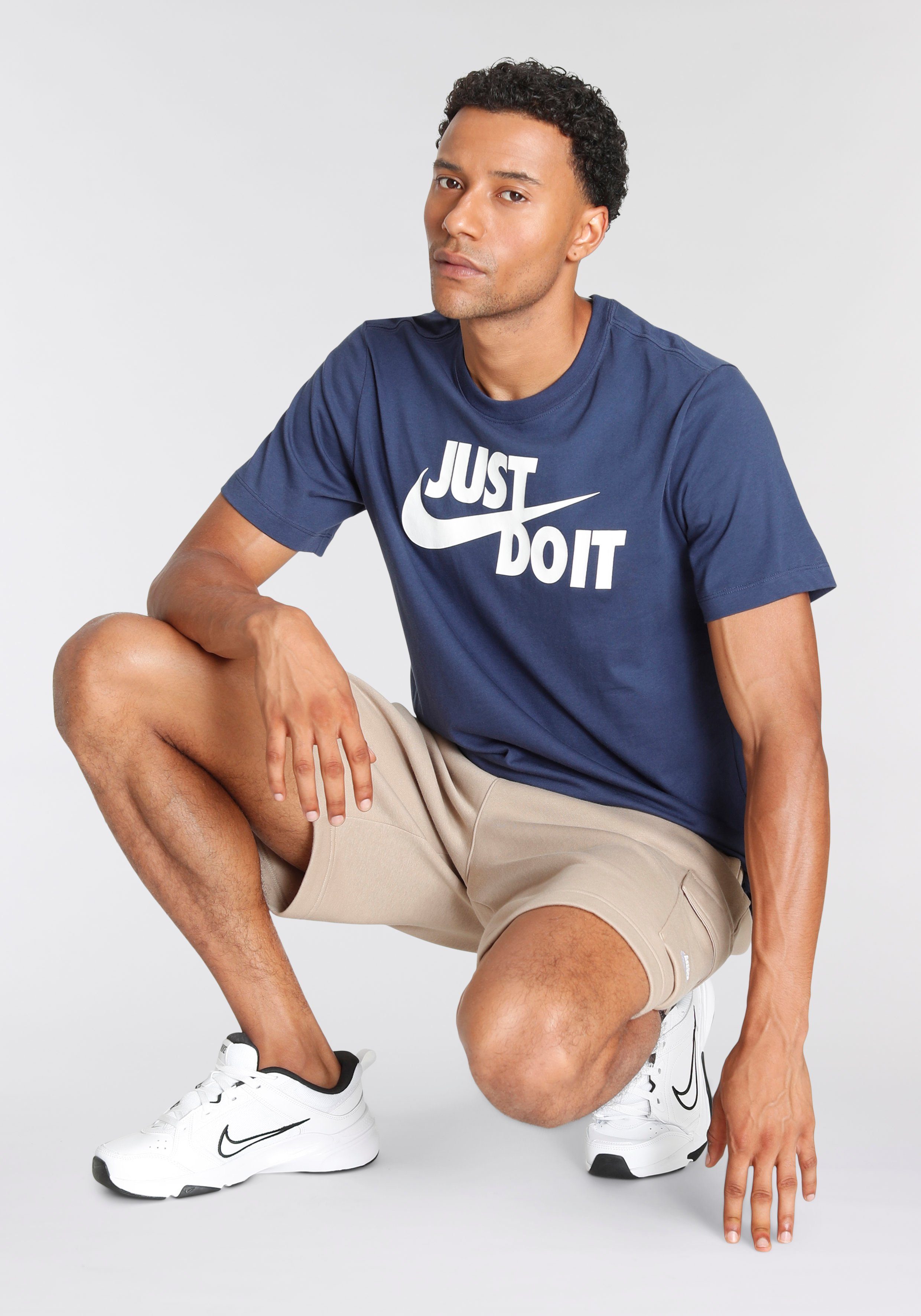 NAVY/WHITE T-Shirt MEN'S Nike T-SHIRT JDI Sportswear MIDNIGHT