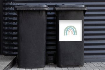 MuchoWow Wandsticker Regenbogen - Kinder - Sterne - Tupfen - Pastell (1 St), Mülleimer-aufkleber, Mülltonne, Sticker, Container, Abfalbehälter
