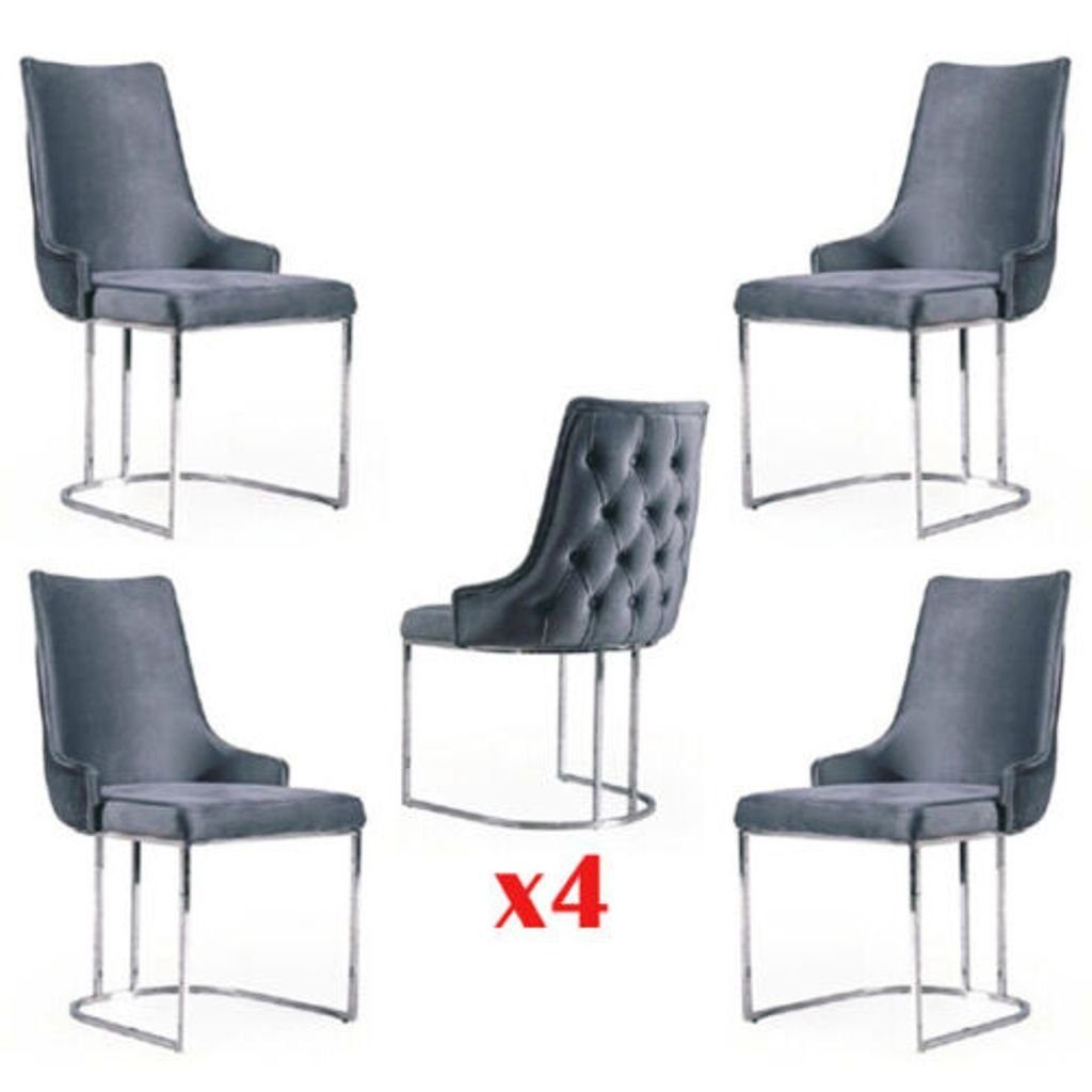 Stuhl Holz JVmoebel Stühle Polster 4x Garnitur Stuhlgruppe Esszimmerstuhl, Ess Design Modern