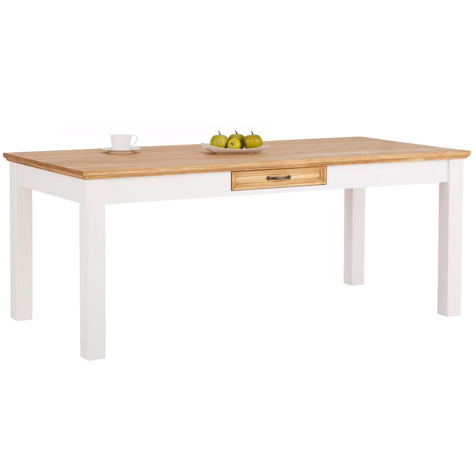 OTTO home Esstisch Selma, mit Schublade, aus massivem Kiefernholz, Breite 140 oder 180 cm