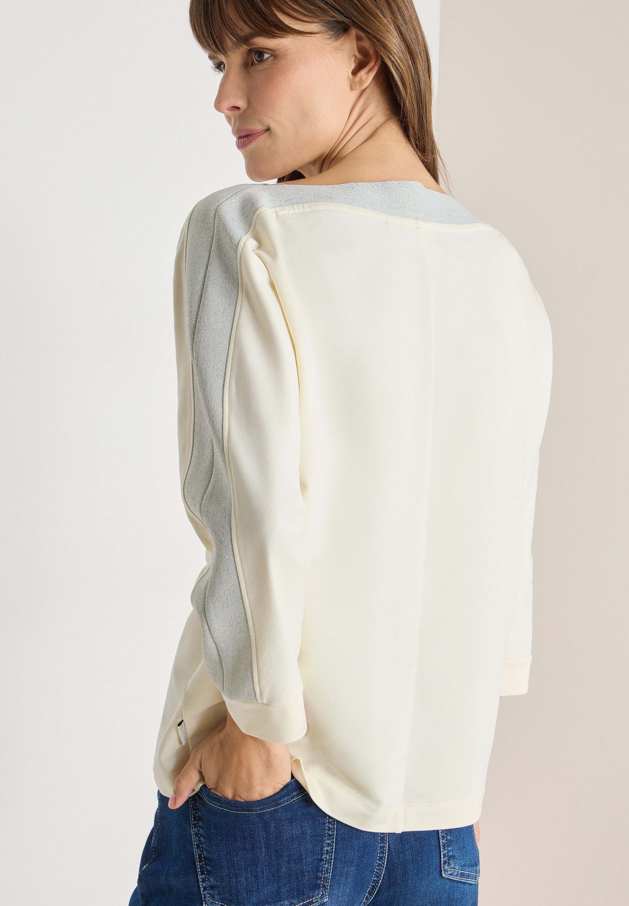 CECIL Fledermausshirt mit Tape und 3/4 Ärmel