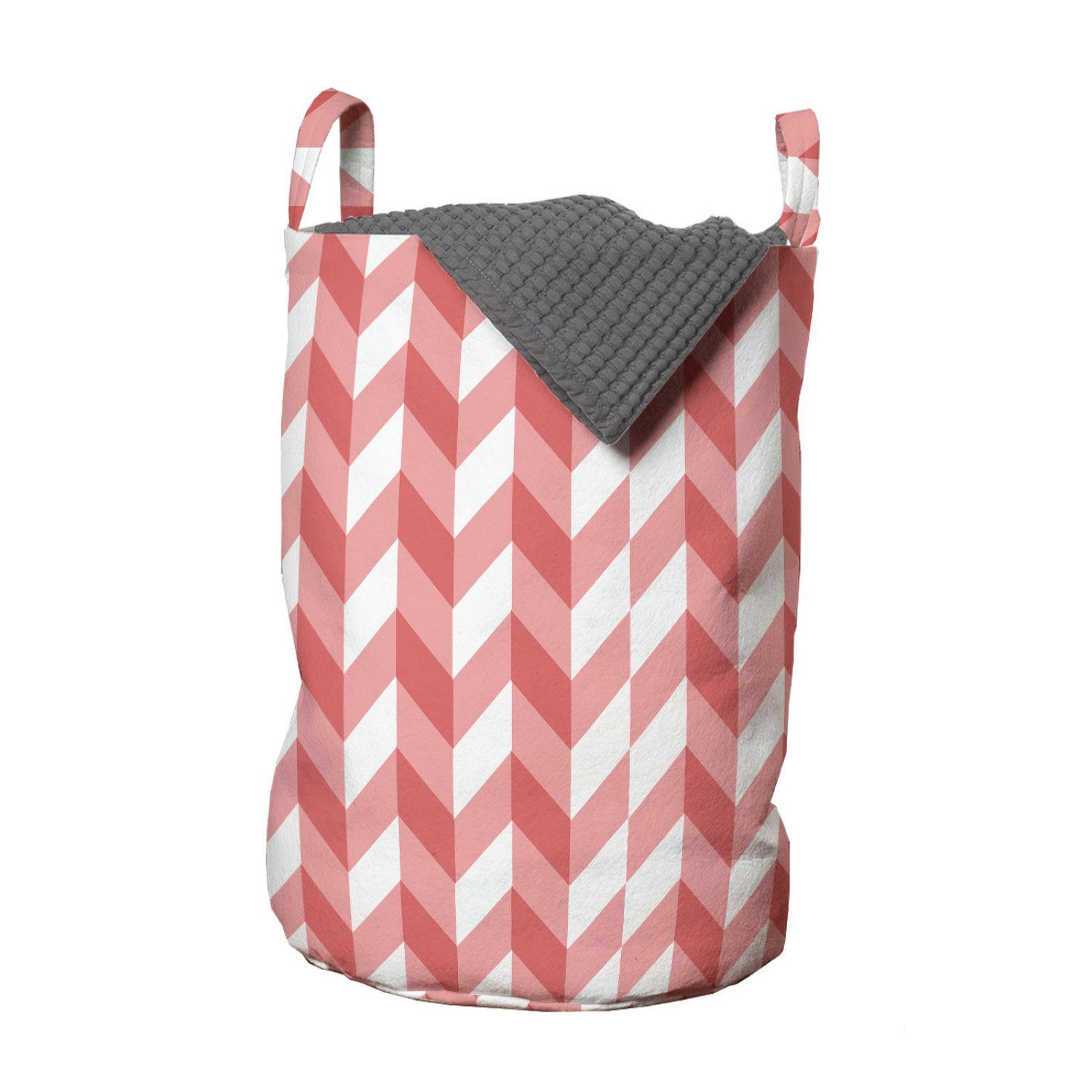 Abakuhaus Waschesack Waschekorb Mit Griffen Kordelzugverschluss Fur Waschsalons Koralle Retro Chevron Muster Online Kaufen Otto