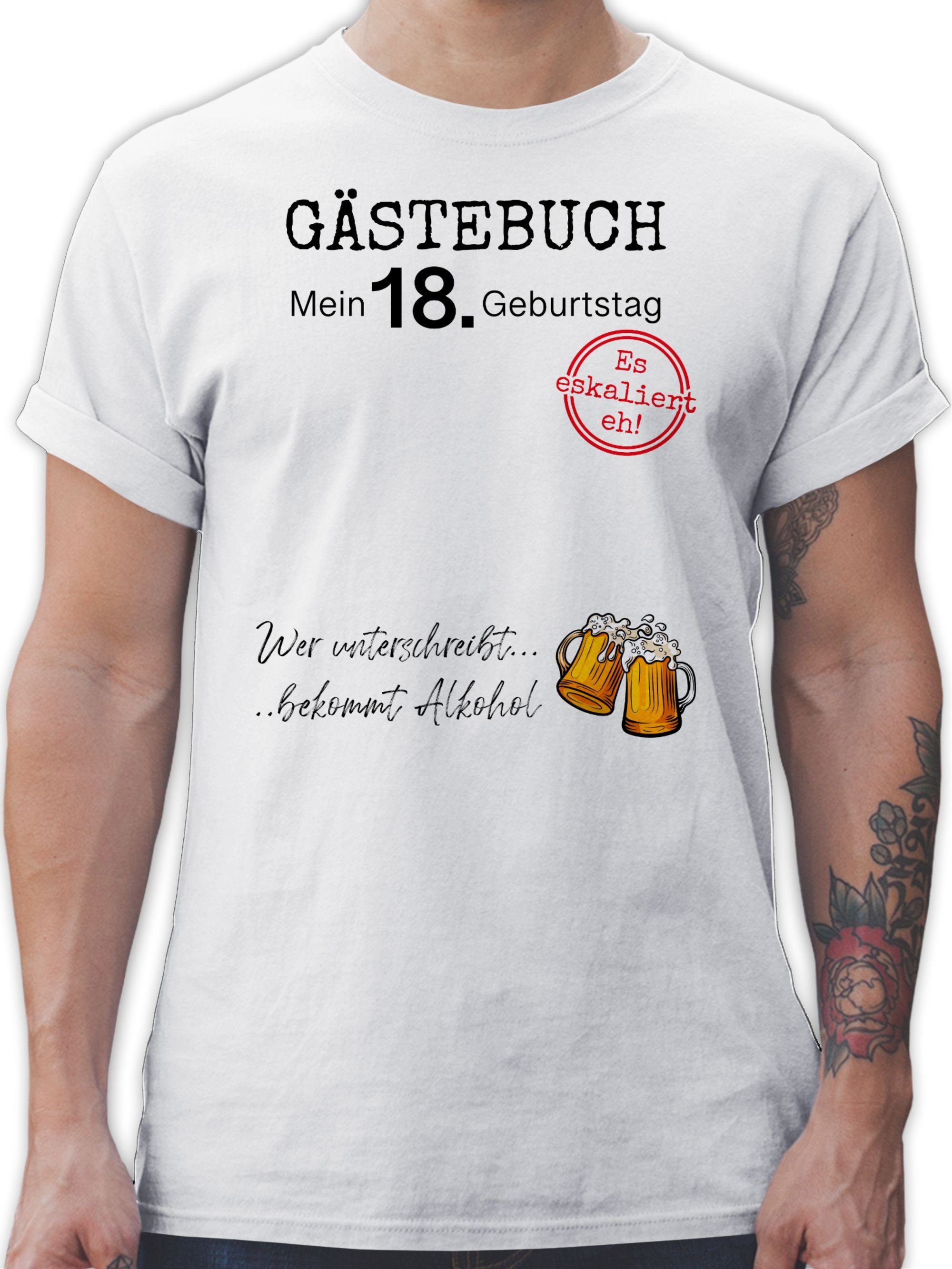 Shirtracer T-Shirt Gästebuch 18. Geburtstag 18. Geburtstag 1 Weiß