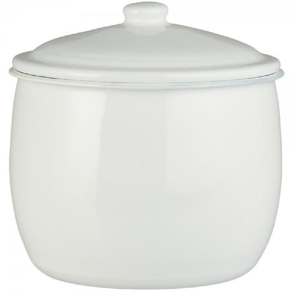 Ib Laursen Vorratsdose Ib Laursen Krug mit Deckel Emaille Weiß (17x18cm)