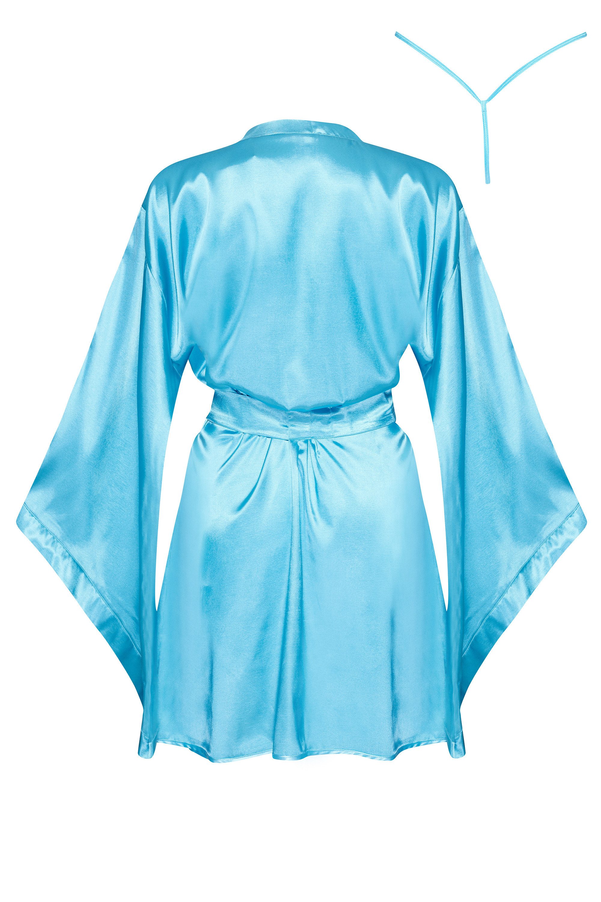 Beauty Night Fashion Negligé Morgenmantel Samria türkis Kimono + String Satin (2-tlg)