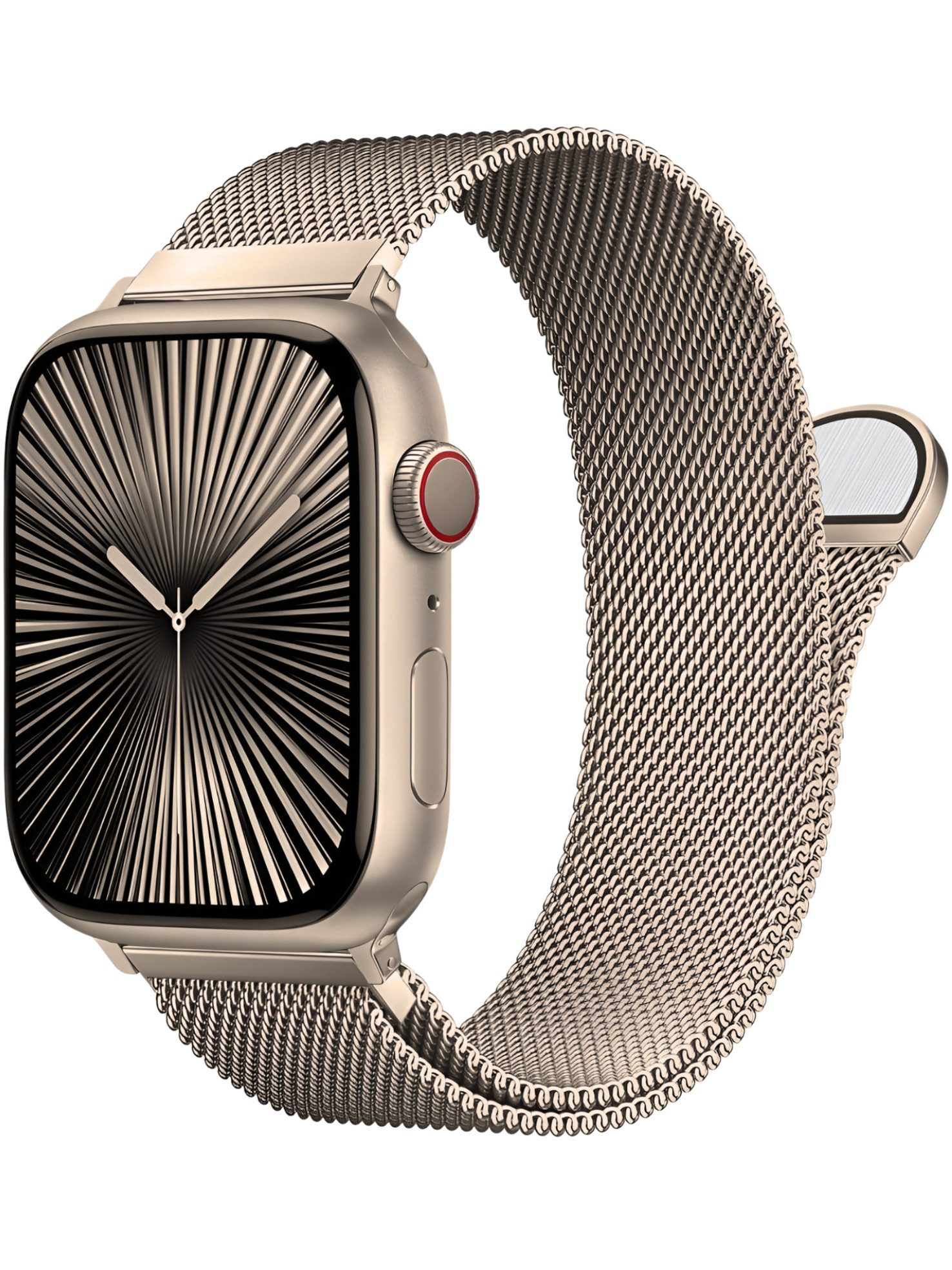 S&T Design Smartwatch-Armband Armband Edelstahl für Apple Watch Magnetisch Mesh Milanaise, Kompatibel mit Apple Watch 38 / 40 / 41/ 42 / 44 / 45 / 46 / 49 Metall