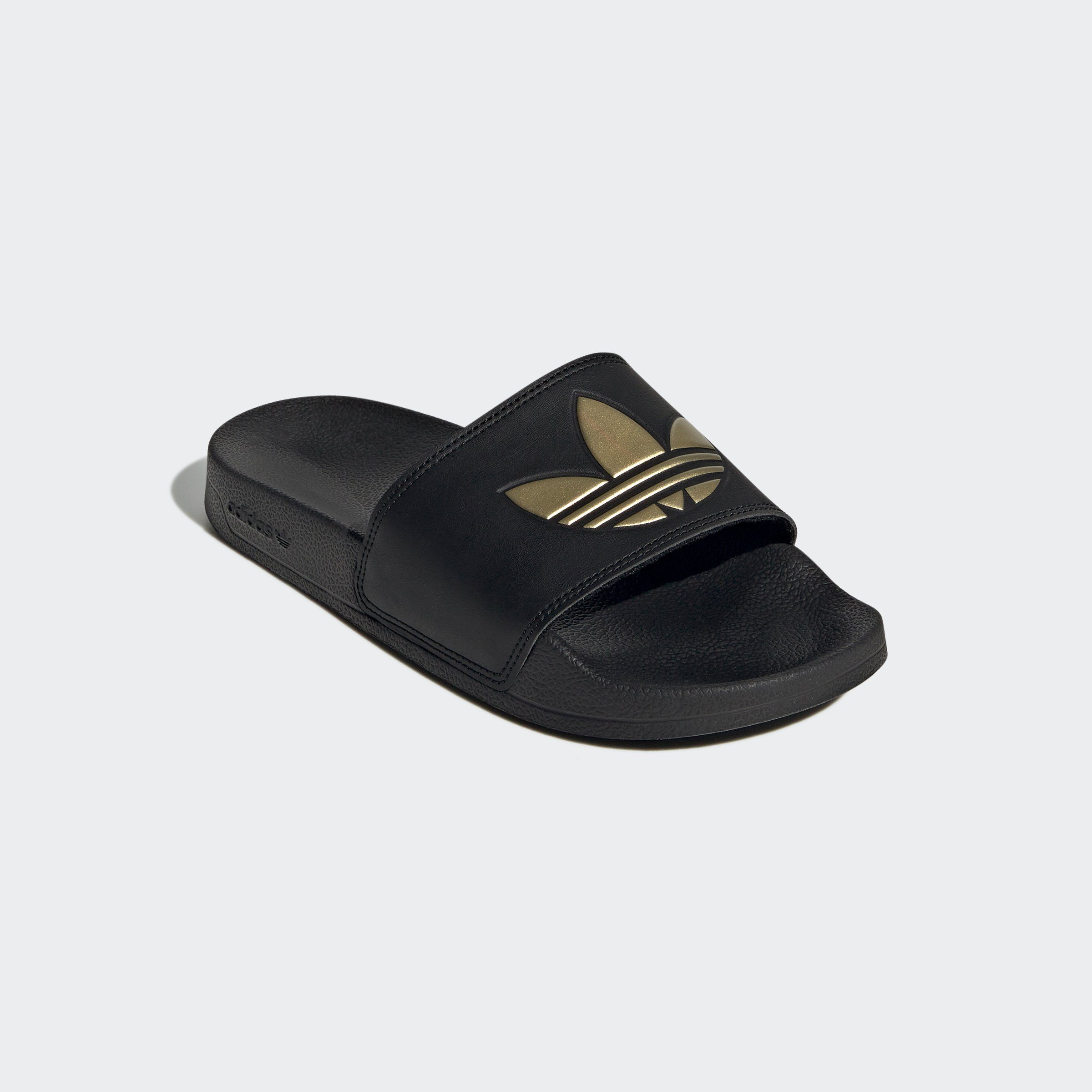 adidas Originals LITE ADILETTE Badesandale Core Black / Core Black / Matte Gold