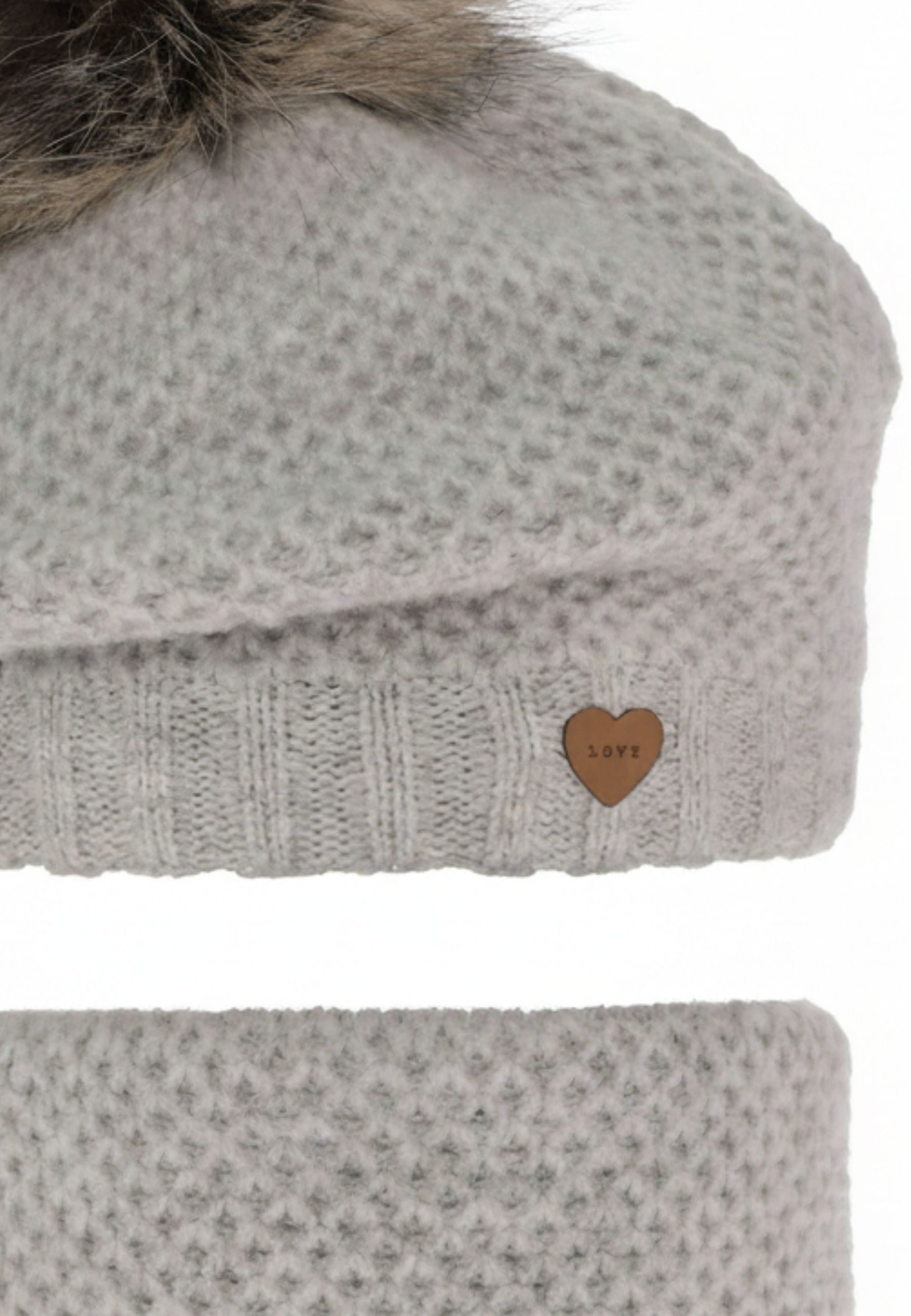 Diademita Sturmhaube Winterset für Mädchen: rosa Mütze und Schlauchschal mit Pompon (Set)