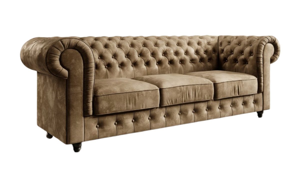 Luxusbetten24 Sofa Chesterfield Sofa Sora, mit Samtbezug günstig online kaufen