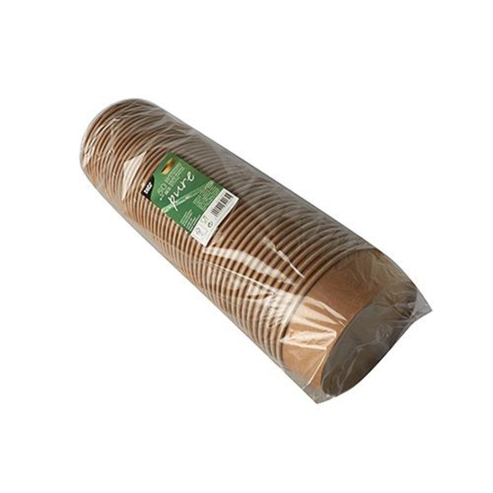 PAPSTAR GmbH Einwegschale 50 Salatschalen "pure" 500ml - braun, Pappe; PLA-Beschichtung