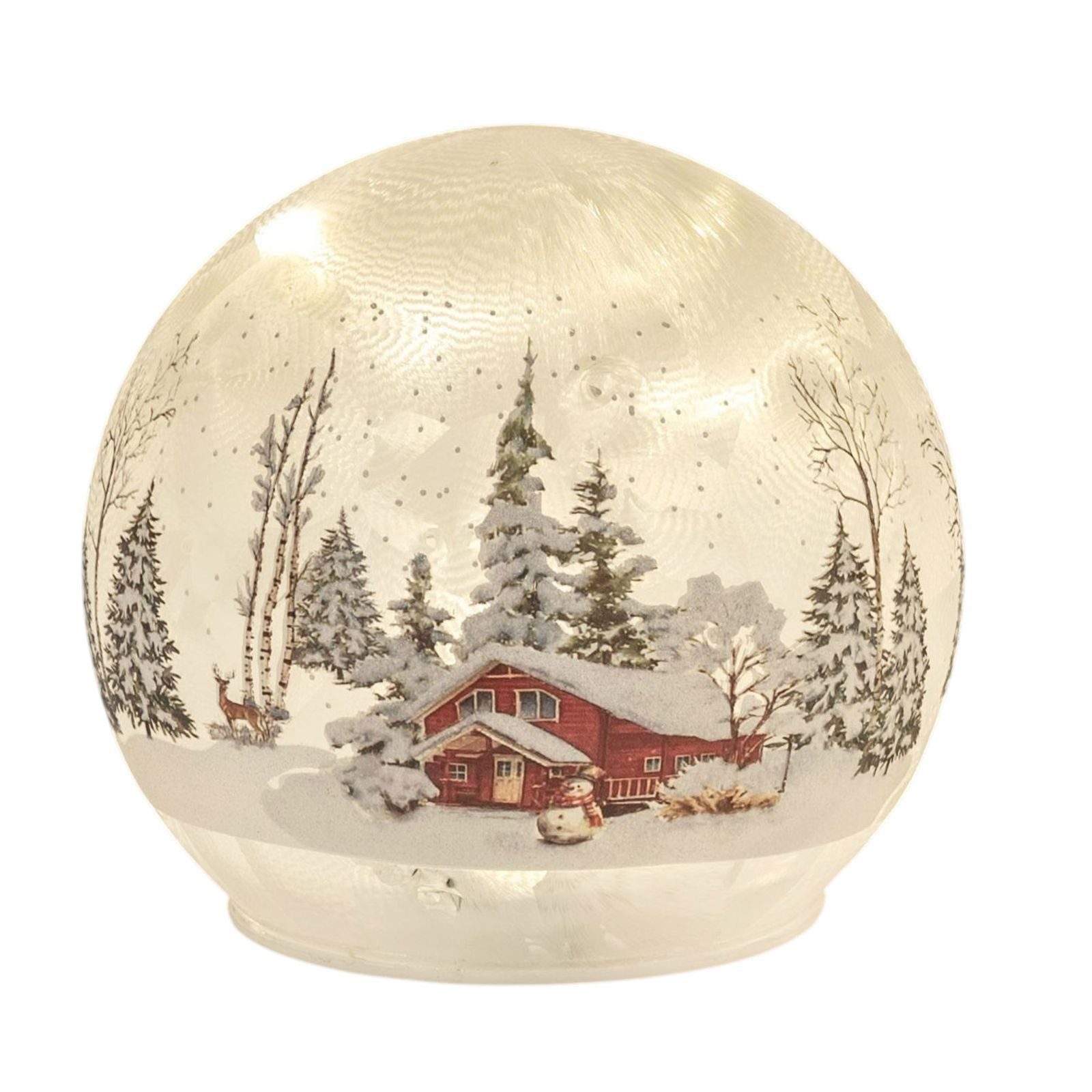 formano LED Dekolicht LED Deko-Kugel Winterhaus 12 cm Glas Timer Weihnachtsdeko, LED fest integriert