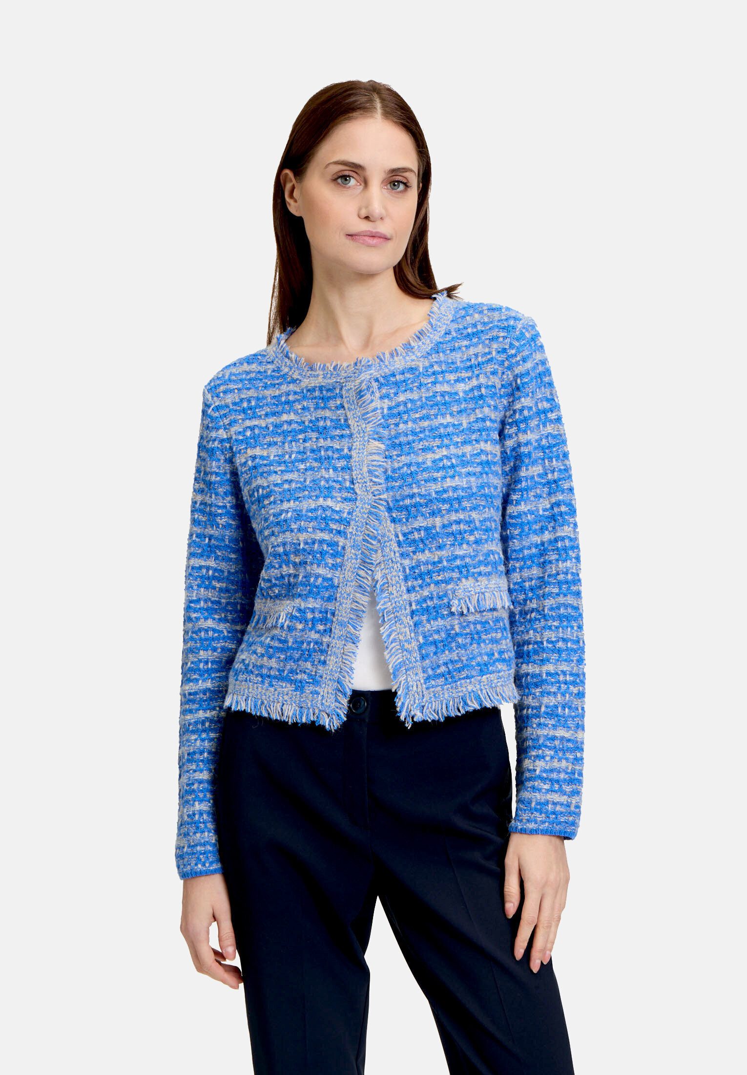 Betty Barclay Strickjacke Damen mit Fransen (1-tlg) Taschen
