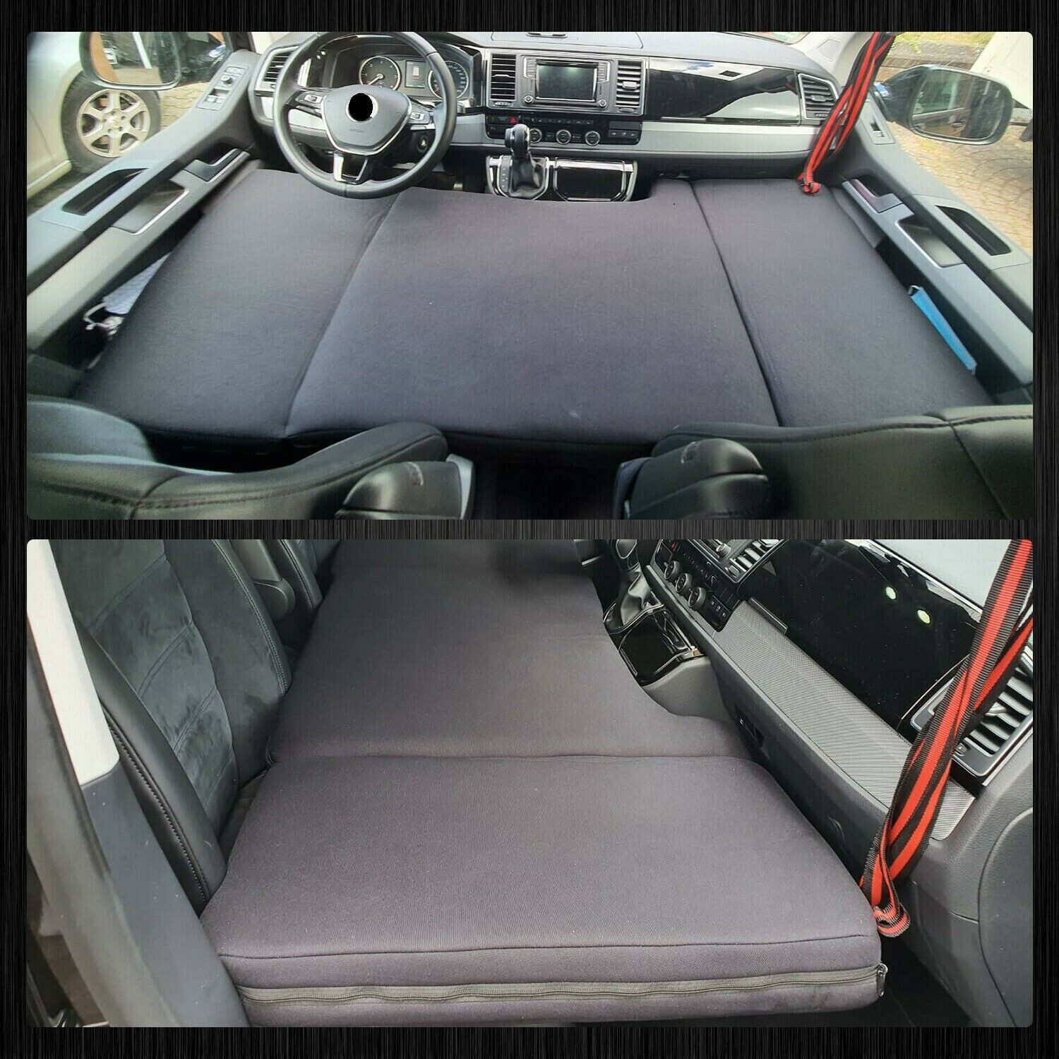 Klappmatratze für Renault Master 3 Bj ab 2010 (T56), BREMER SITZBEZÜGE, (Set, 3-teilige klappbare Schlafauflage), in Schwarz