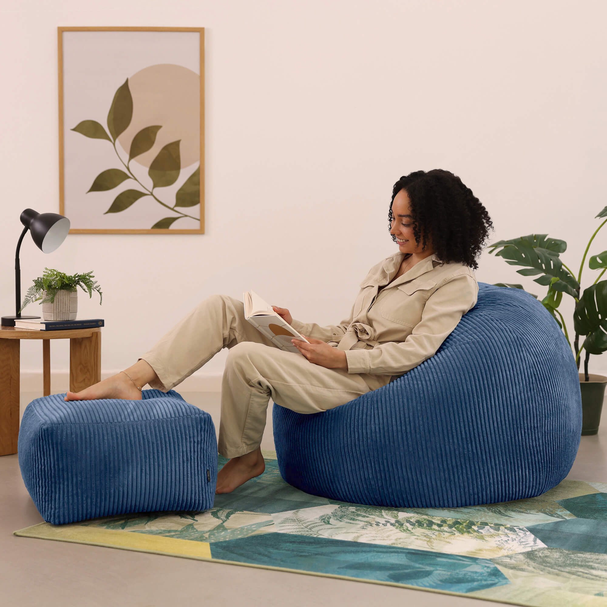 icon Sitzsack Erwachsene aus Cord „Kingston“ mit Hocker (Spar-Set, 1 x Sitz günstig online kaufen