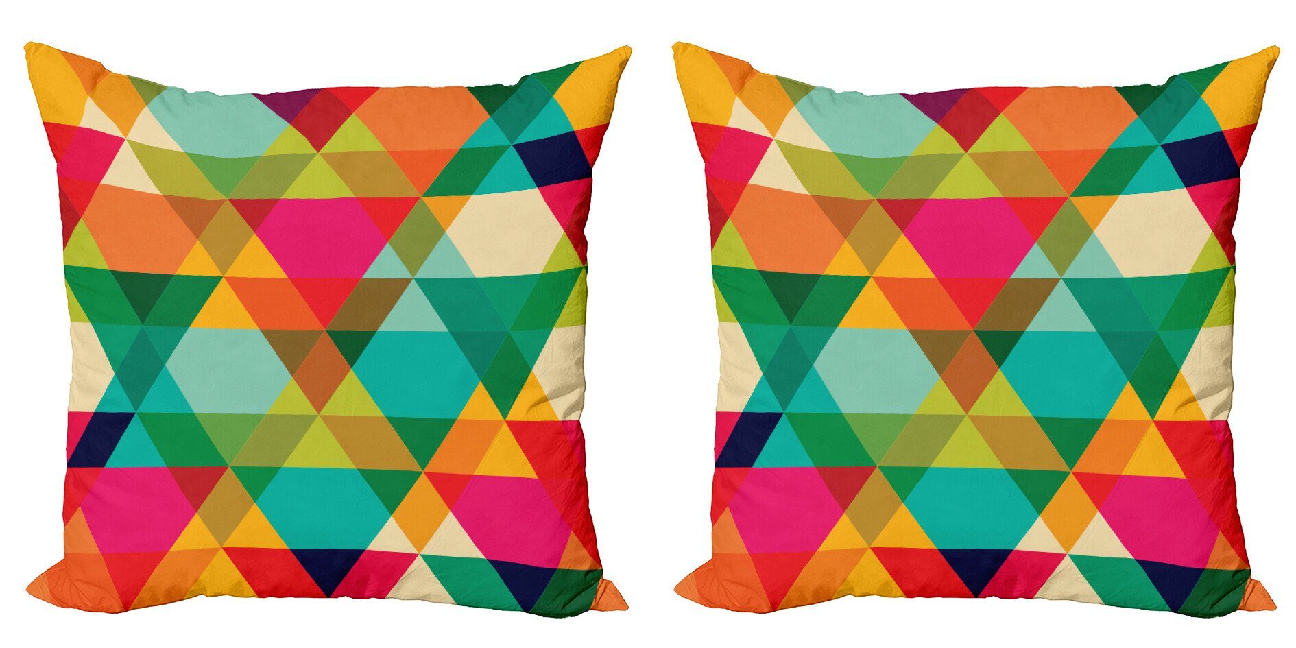 Kissenbezüge Modern Accent Doppelseitiger Digitaldruck, Abakuhaus (2 Stück), Geometrisch Retro Farben Grafik-Design