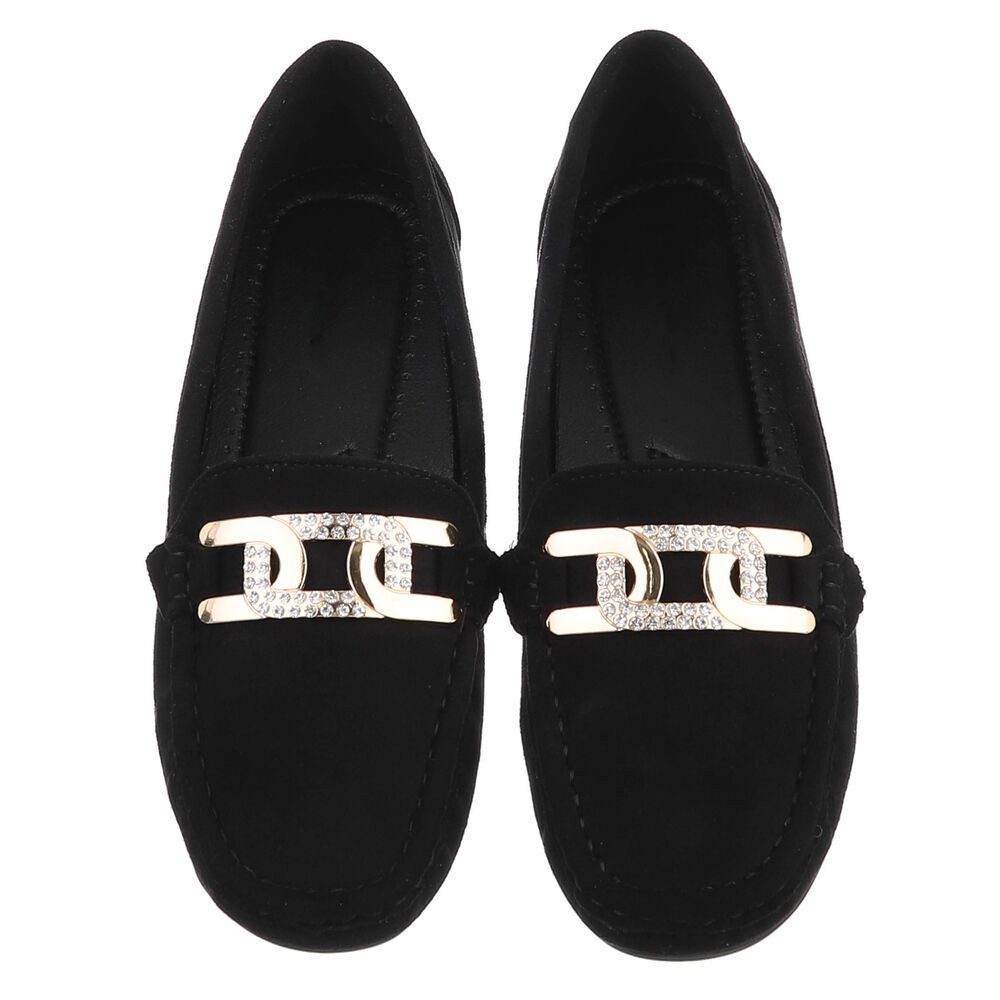 Ital-Design Mokassin mit Glitzerdetails für Damen, vielseitig und bequem Slipper (91554485) Flach Mokassins in Schwarz – Bild 4 von 5