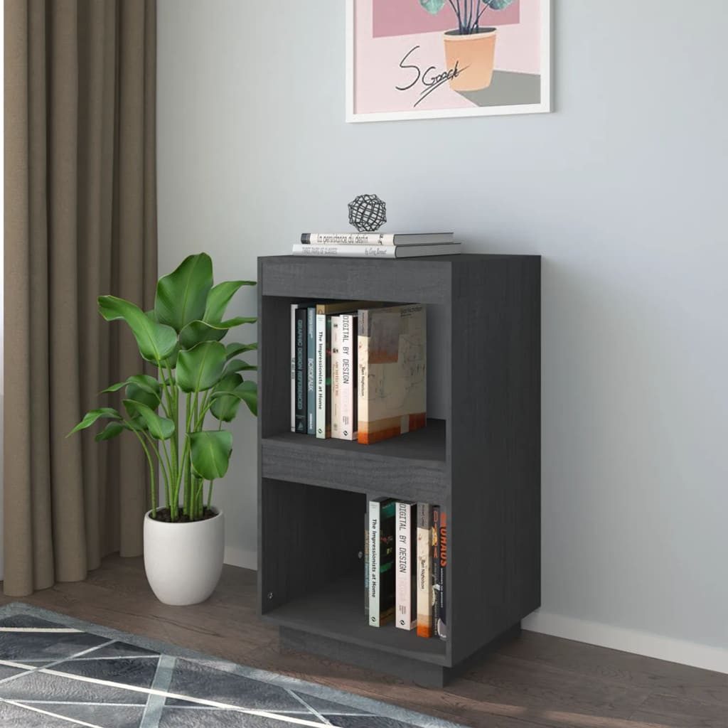 furnicato Bücherregal aus massivem Kiefernholz 40 x 35 x 71 cm Grau, 1-tlg.