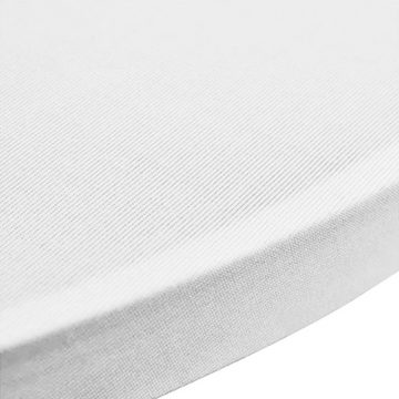 Stehtischhusse Stehtisch hussen Weiß/Schwarz Tischhusse Elastik Stehtischüberzug für Bistrotisch schnelltrocknend Größe:Ø 60-80 cm, Clanmacy