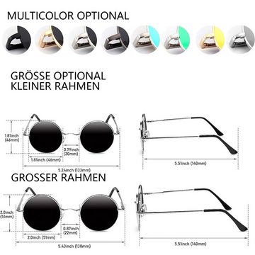 Rnemitery Sonnenbrille Retro Runde Polarisierte Sonnenbrille Herren Damen mit UV400 Schutz