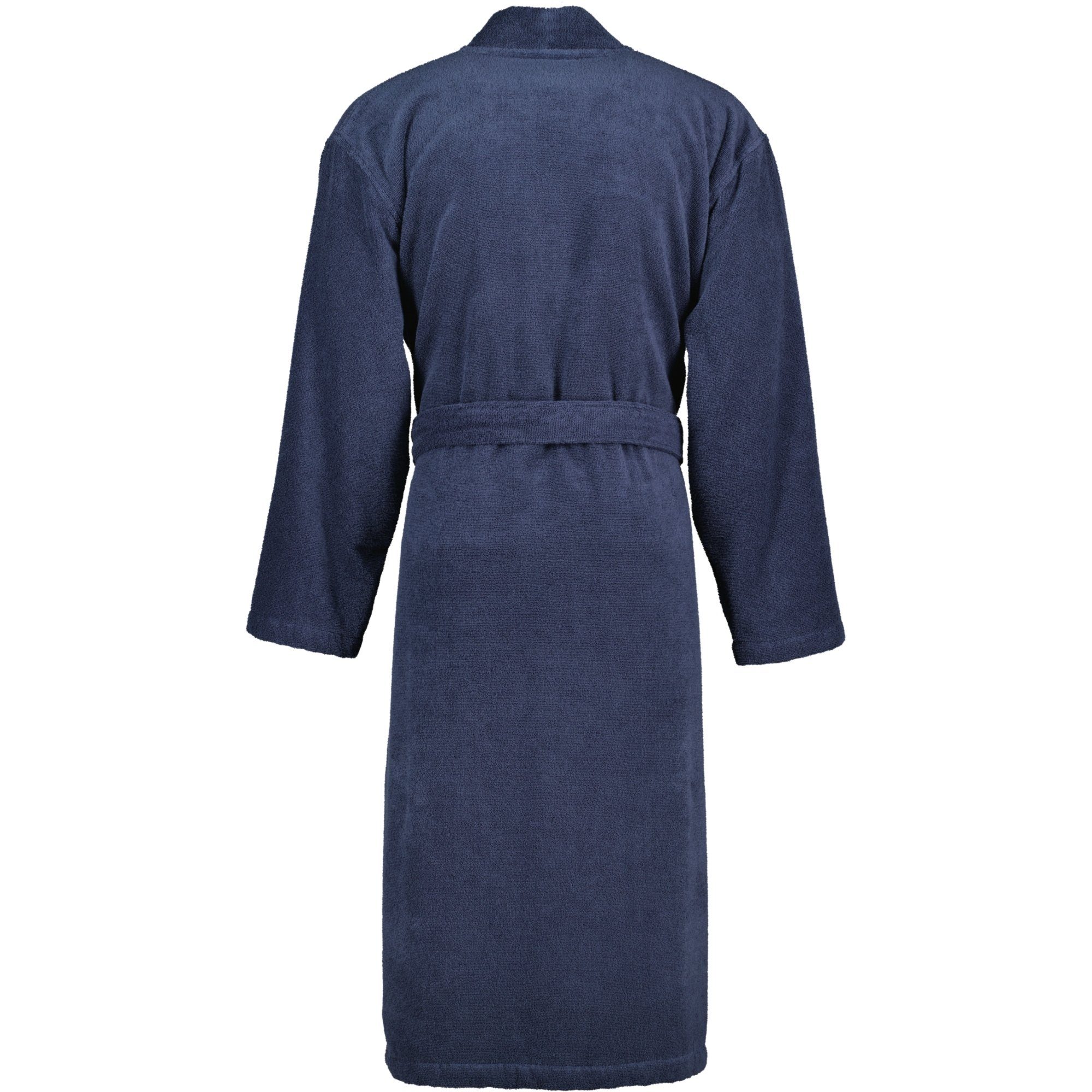 Kimono, Cawö Baumwolle Uni 100% 828 blau Home Herrenbademantel Frottier, Kimono