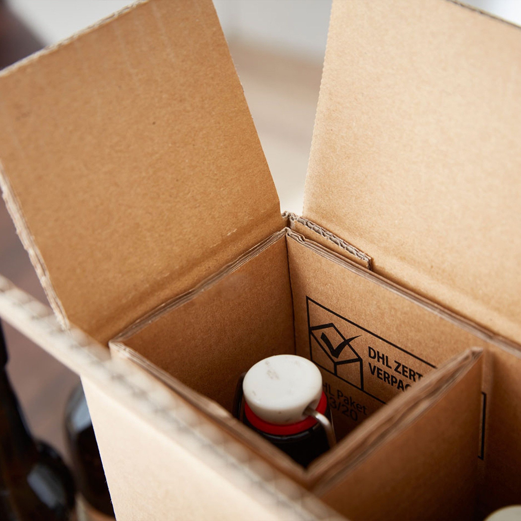 BB-Verpackungen Versandkarton Bier-Flaschenverpackung, 3er, 255 mm x 88 mm x 288 mm, 5 Stück