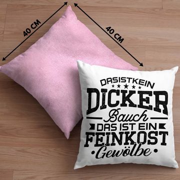 Trendation Dekokissen Trendation - Das Ist Kein Dicker Bauch Feinkost Gewölbe Kissen Geschenk für Dicke Menschen Humor Dekokissen mit Füllung 40x40