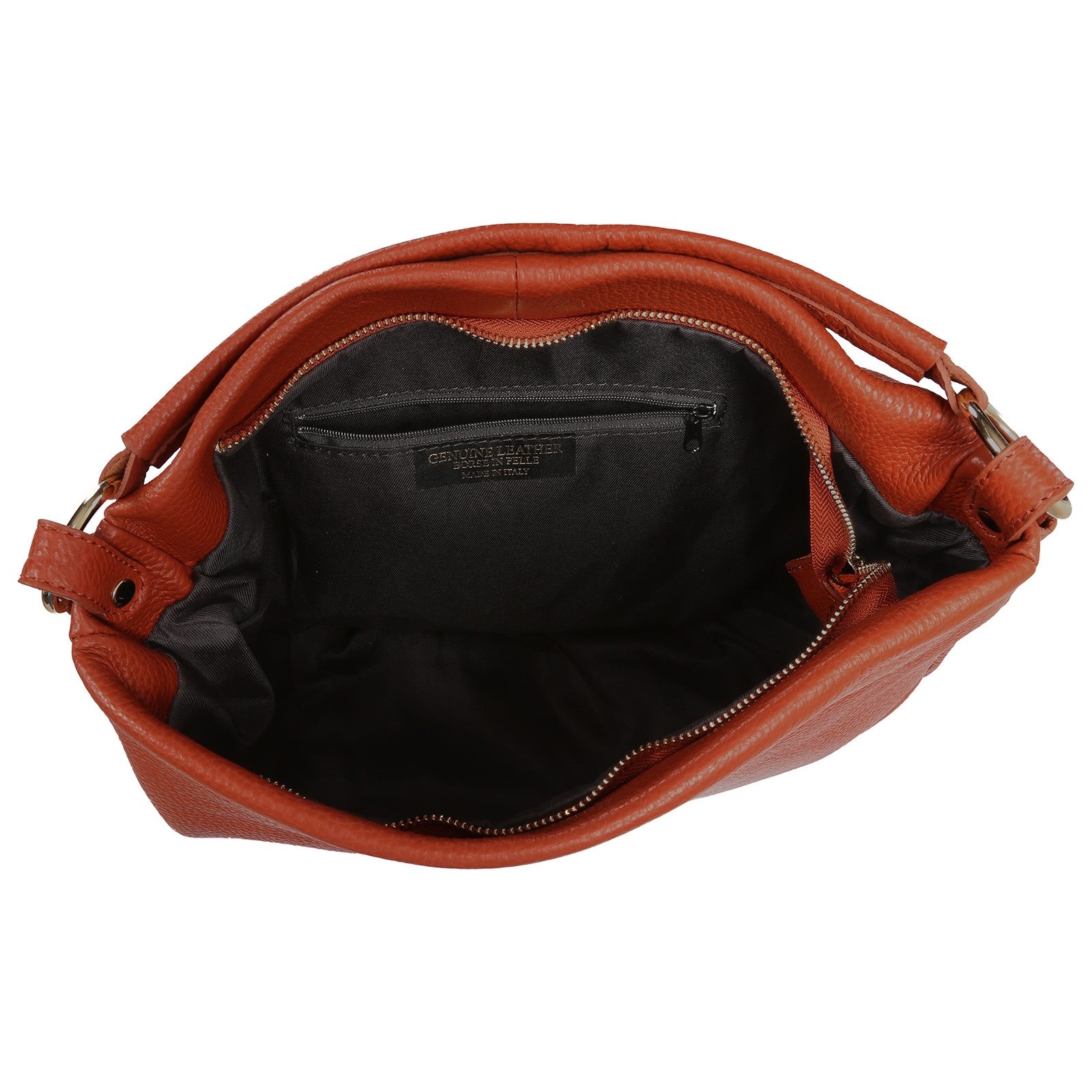 Toscanto Schultertasche Toscanto Tasche orange Schultertasche (Schultertasche), Damen Schultertasche Leder, orange ca. 40cm x ca. 28cm