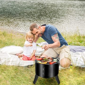 Femor Smoker, BBQ Räucherofen, 3-in-1 Holzkohlegrill mit Thermometer