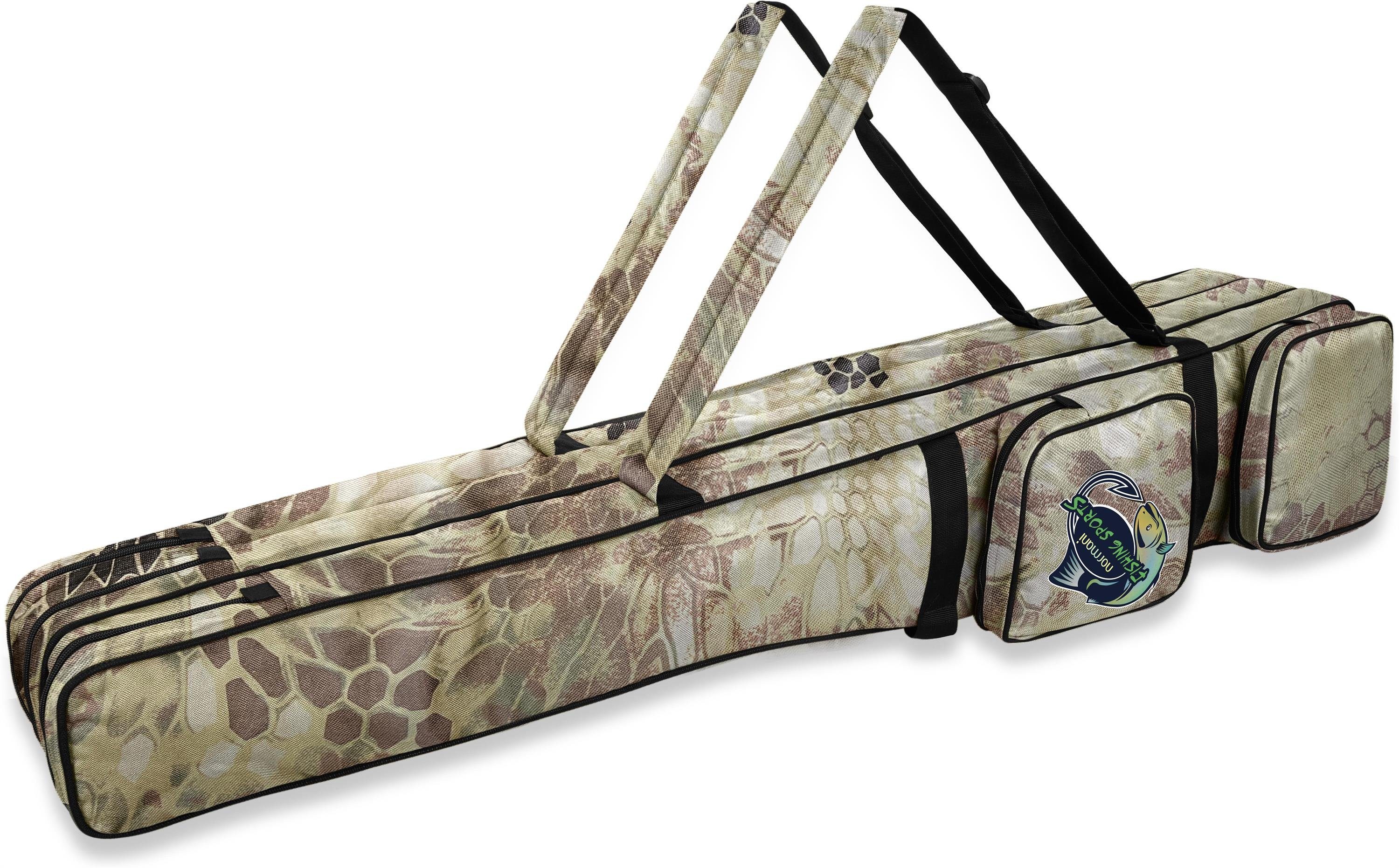 normani Angelrutentasche Rutentasche 1,25 m bis 2,10 m RodBox Triple, Rutenfutteral Anglertasche Rutenrucksack mit 3 Rutenfächern
