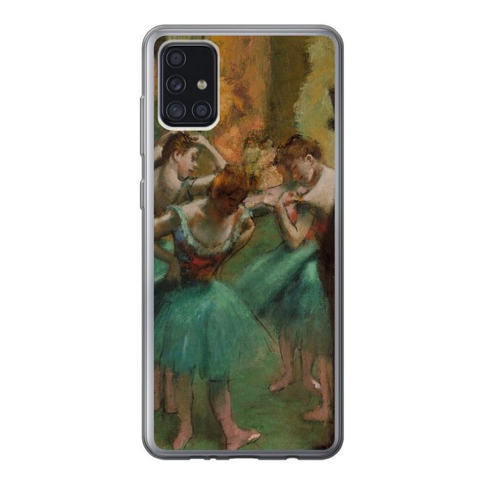 MuchoWow Handyhülle Tänzerinnen Rosa und Grün - Gemälde von Edgar Degas Handyhülle Samsung Galaxy A52 5G Smartphone-Bumper Print Handy