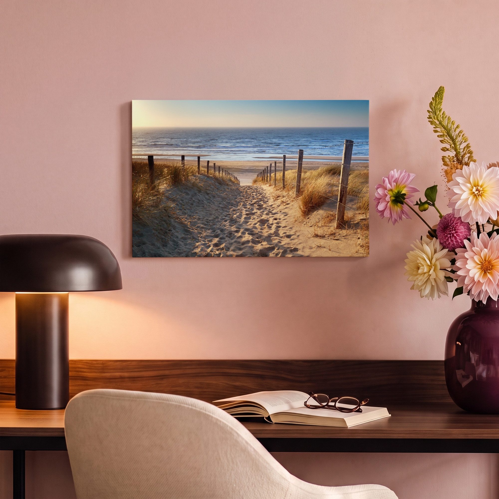 OneMillionCanvasses® Leinwandbild Strand - Meer - Niederlande - Dünen - Sonne, Fotodruck (1 St), Wandbild, Deko Schlafzimmer Wohnzimmer Flur 20x20 cm – Bild 4 von 5