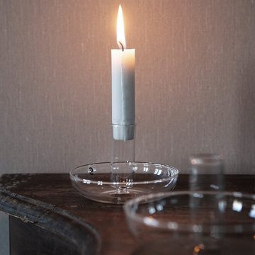Storefactory Scandinavia Kerzenhalter 2er Set Skensta Kerzenhalter aus Glas, Ø 13 x H 7 cm, klar, Skandinavische Qualität