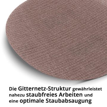 STAHLWERK Schleifscheibe Gitternetz-Klett-Schleifscheiben 14er Set, P60, P80, P100, P120, P180, P240, P320 Körnung mit 150 mm
