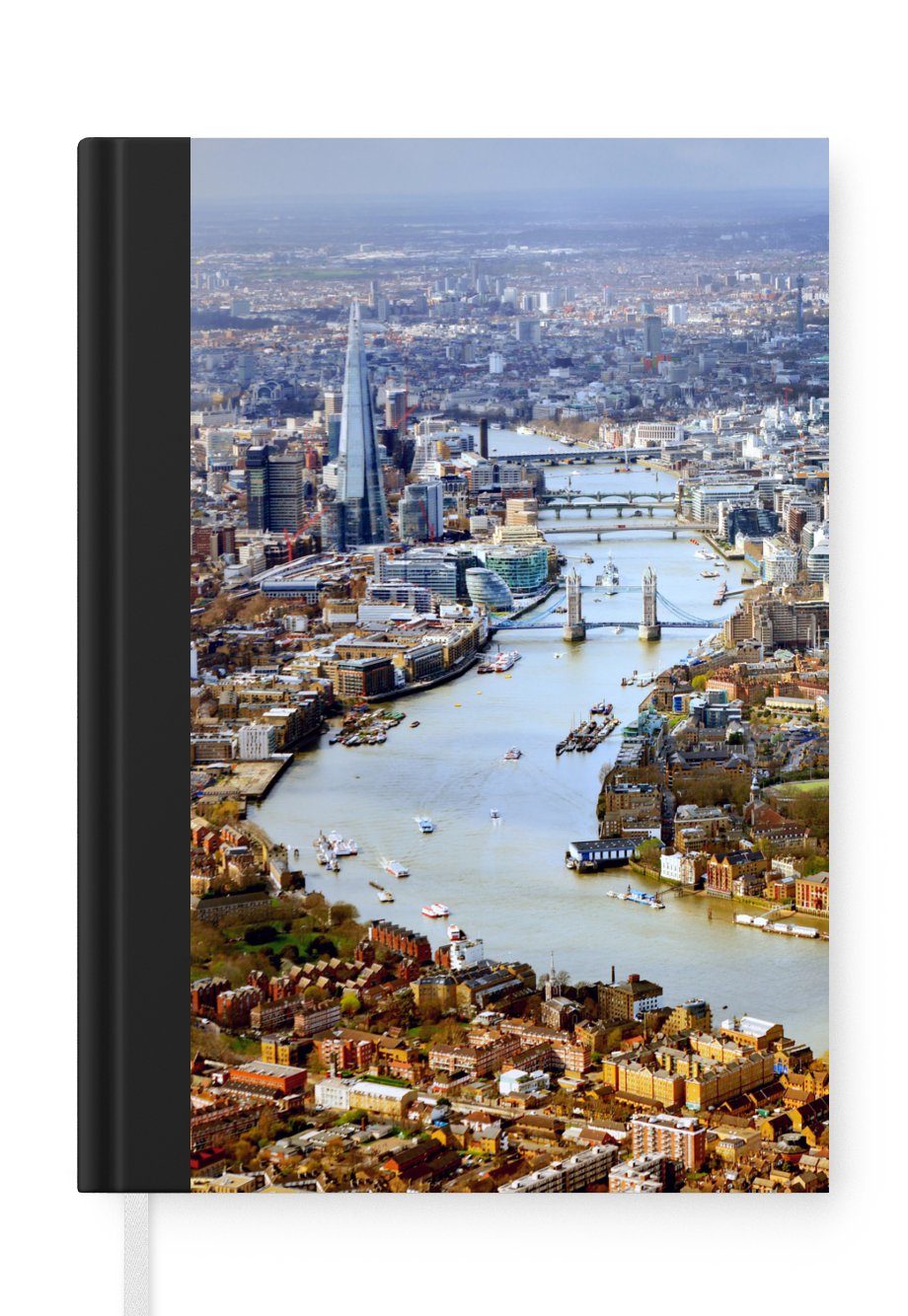 MuchoWow Notizbuch Themse - London - Architektur, Journal, Merkzettel, Tagebuch, Notizheft, A5, 98 Seiten, Haushaltsbuch