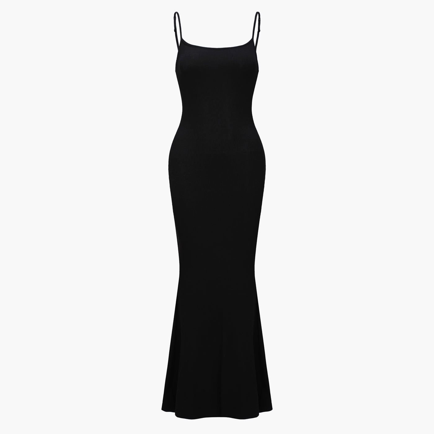 Creamy Fabrics Jerseykleid Ribbed Cami Maxikleid-Schwarz-L (1-tlg) günstig online kaufen