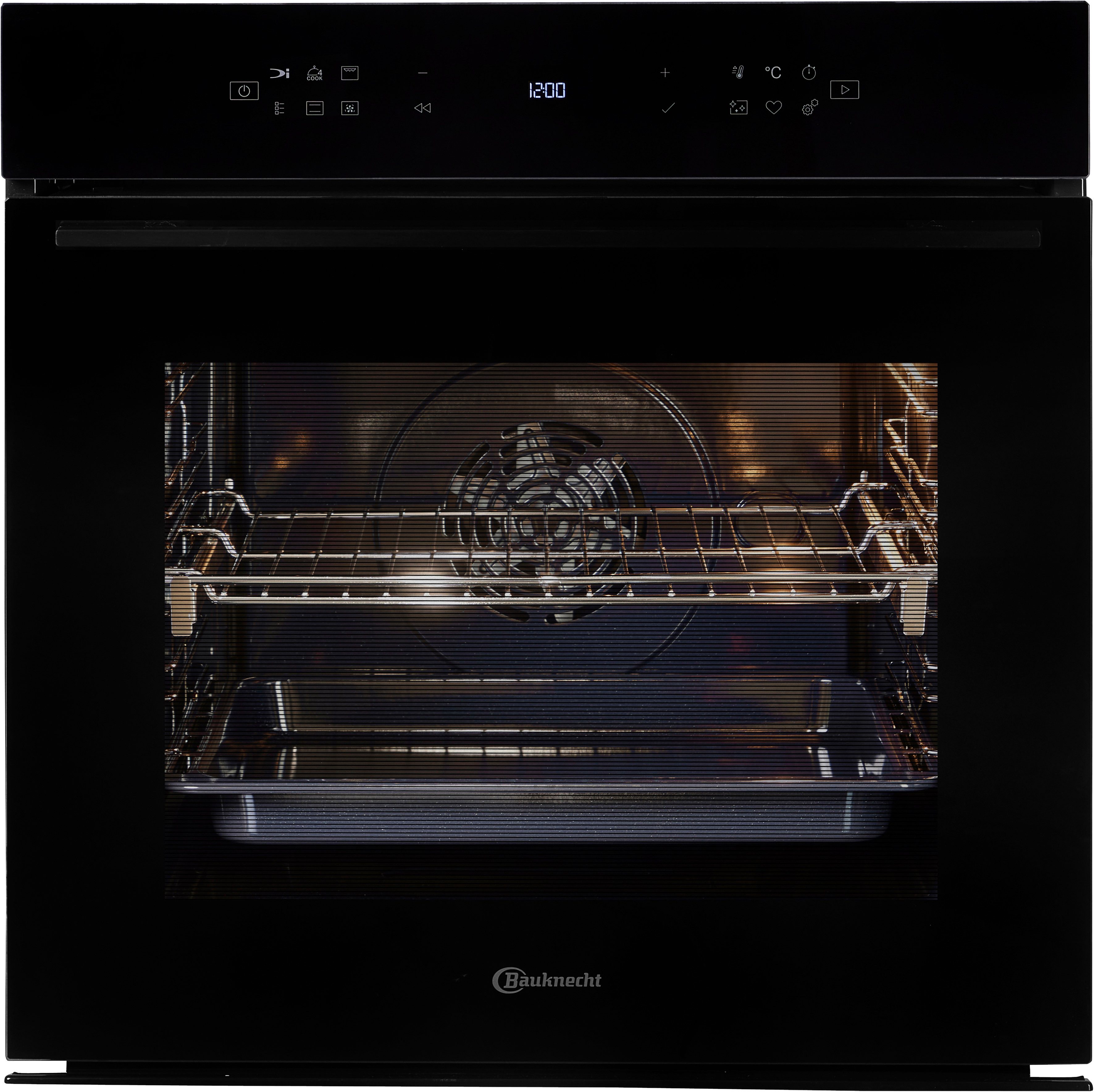 BAUKNECHT Einbaubackofen BBI78PT1SK, mit 1-fach-Teleskopauszug, 310°C Pizza-Funktion – wie frisch aus dem Steinofen, AirFry-Funktion