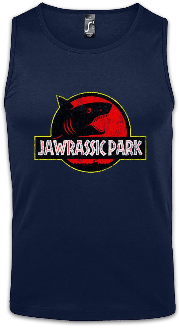 Urban Backwoods Tanktop Jawrassic Park Ärmelloses T-Shirt Island Shark Plakat Weißer Hai White Jaws Martin Quint Boat