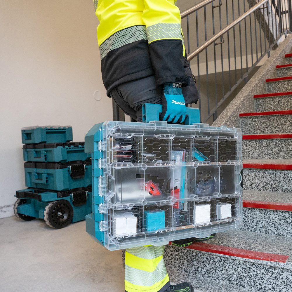 Makita Werkzeugbox MAKTRAK Organizer-Behälter, tief M »P-91045« max. 22,7 kg, 18,41L, 11, Effizientes Be- und Entladen mit dem MAKTRAK Koffer Sortiment