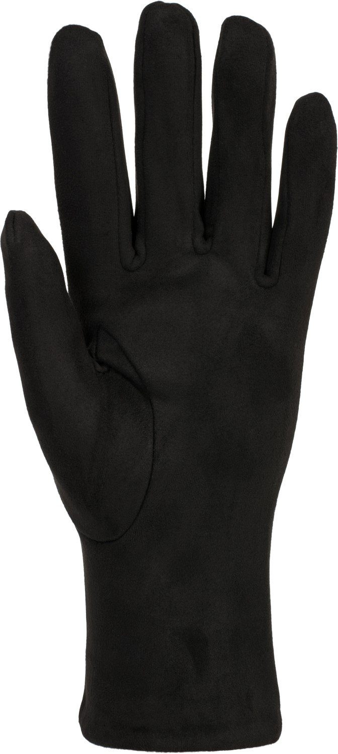 Handschuhe styleBREAKER Stoff Schlangenleder Schwarz-Weiß in Optik Strickhandschuhe