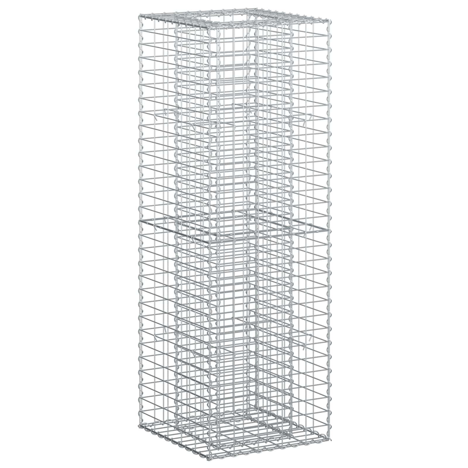 vidaXL Gartenzaun Gabionen Hochbeet Silber, (1-St)