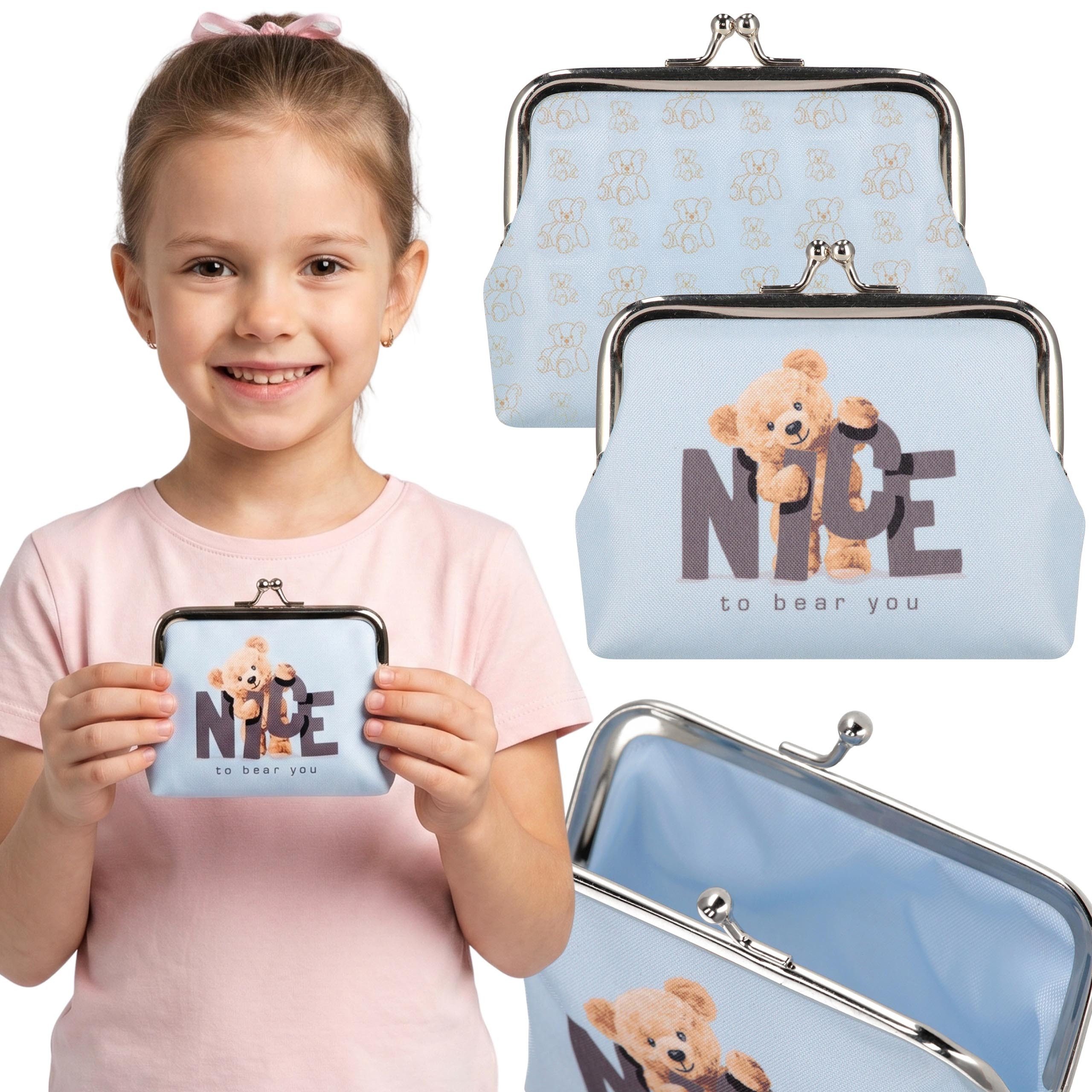 Sarcia.eu Geldbörse Teddybär Geldbörse für Mädchen mit Metallverschluss, 10×1×9 cm