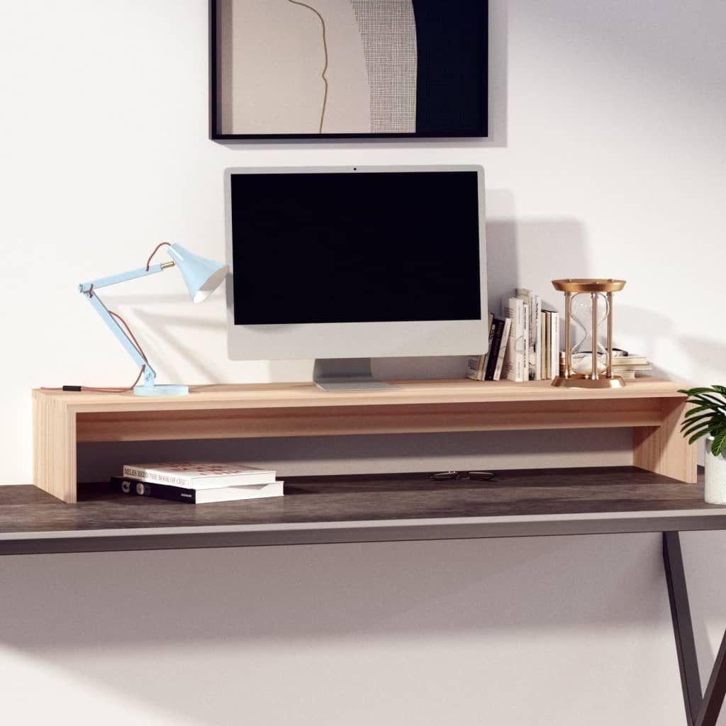 vidaXL TV-Schrank NA Monitorständer 100x27x15 cm Massivholz Kiefer TV-Konsole für Fernse
