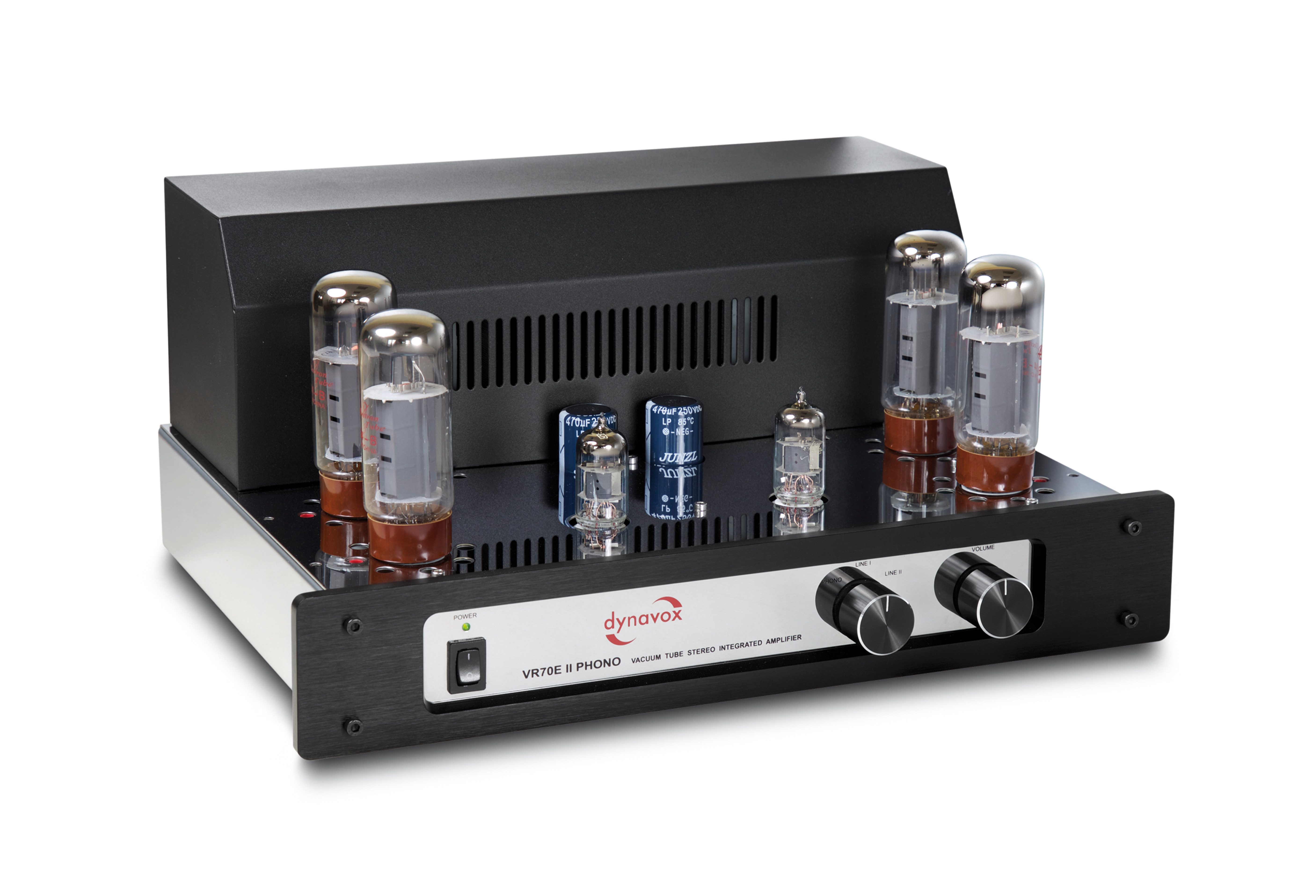 Dynavox VR-70 EII Phono Vollverstärker (80 W, Röhren-Verstärker, Vintage-Design, Schutzgitter, Phono-Vorverstärker)