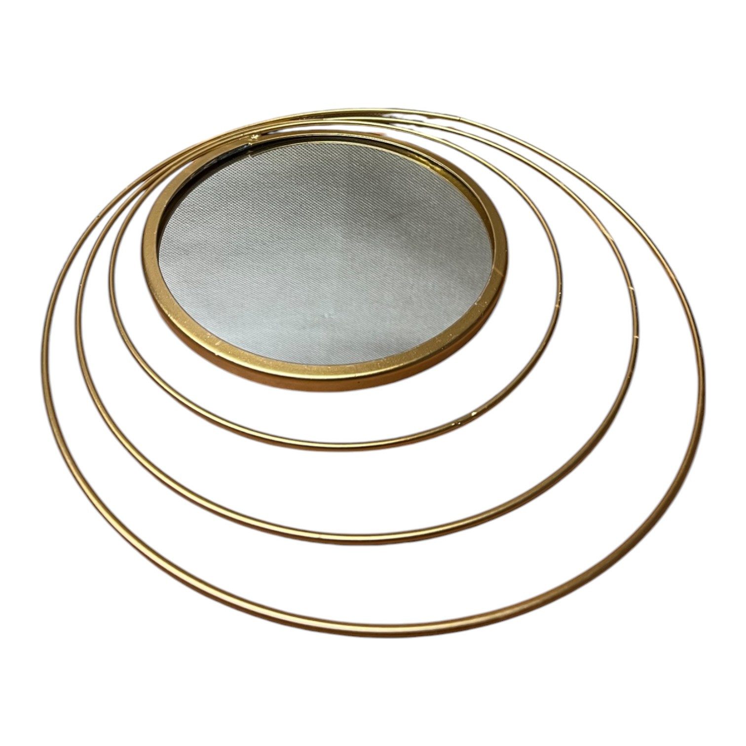 Dekospiegel Spiegel Ringe Gold Rund Kreis Deko modern Wandspiegel Rustikal 24cm