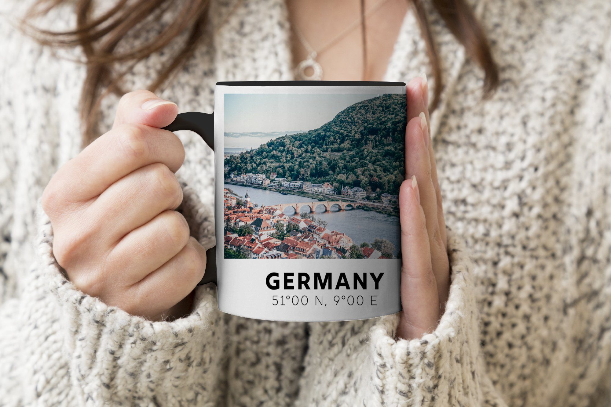 - - Sommer Geschenk - Deutschland Zaubertasse, Kaffeetassen, Keramik, Teetasse, Heidelberg Wasser, Farbwechsel, MuchoWow Tasse