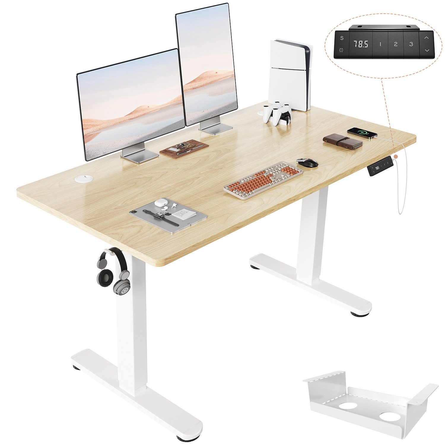 HOMALL Schreibtisch Höhenverstellbarer Schreibtisch mit 3 Höhen-Speicherfun günstig online kaufen