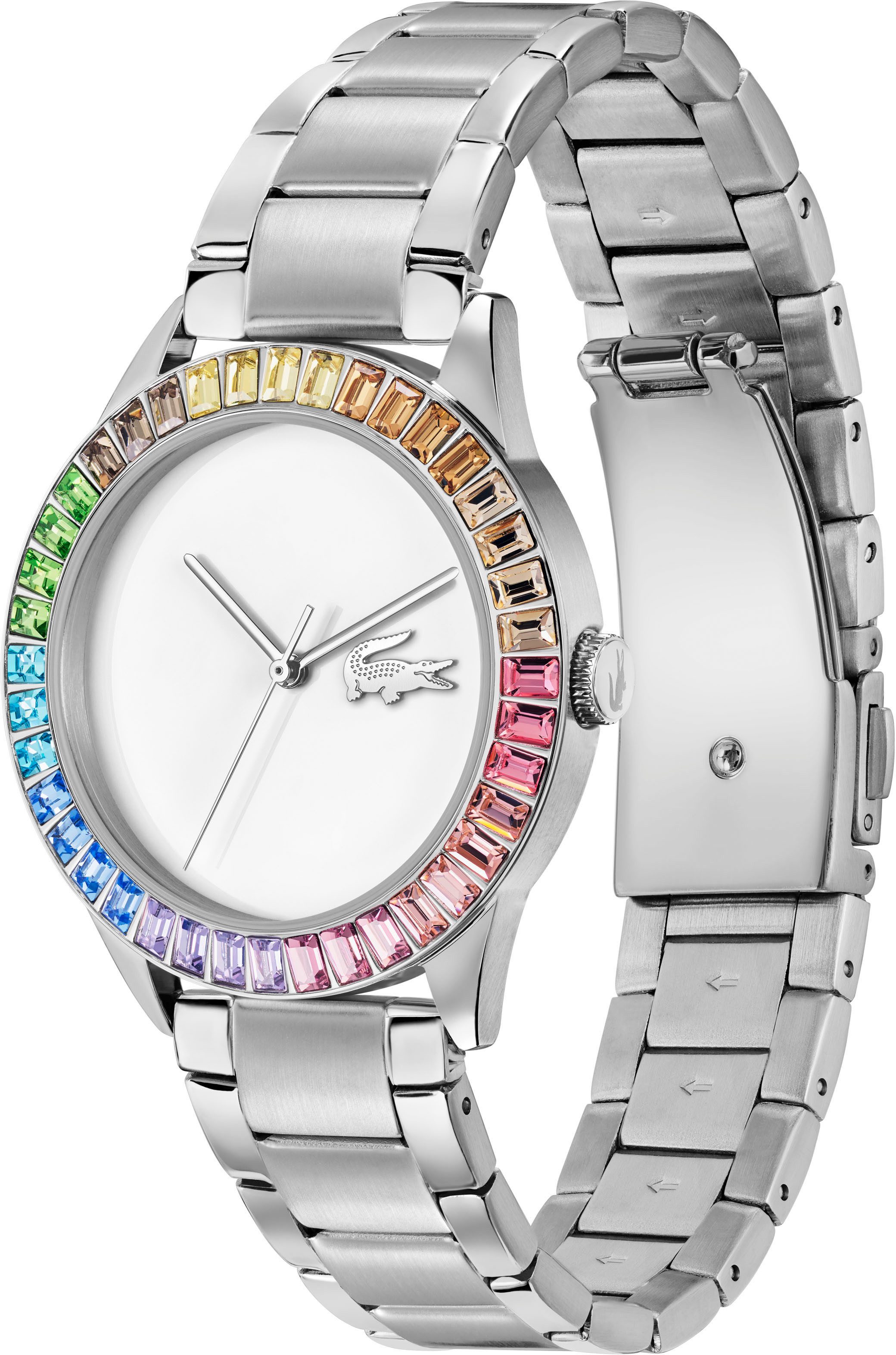 Lacoste Quarzuhr LADYCROC 2001409, Armbanduhr, Damenuhr, Edelstahlarmband, günstig online kaufen