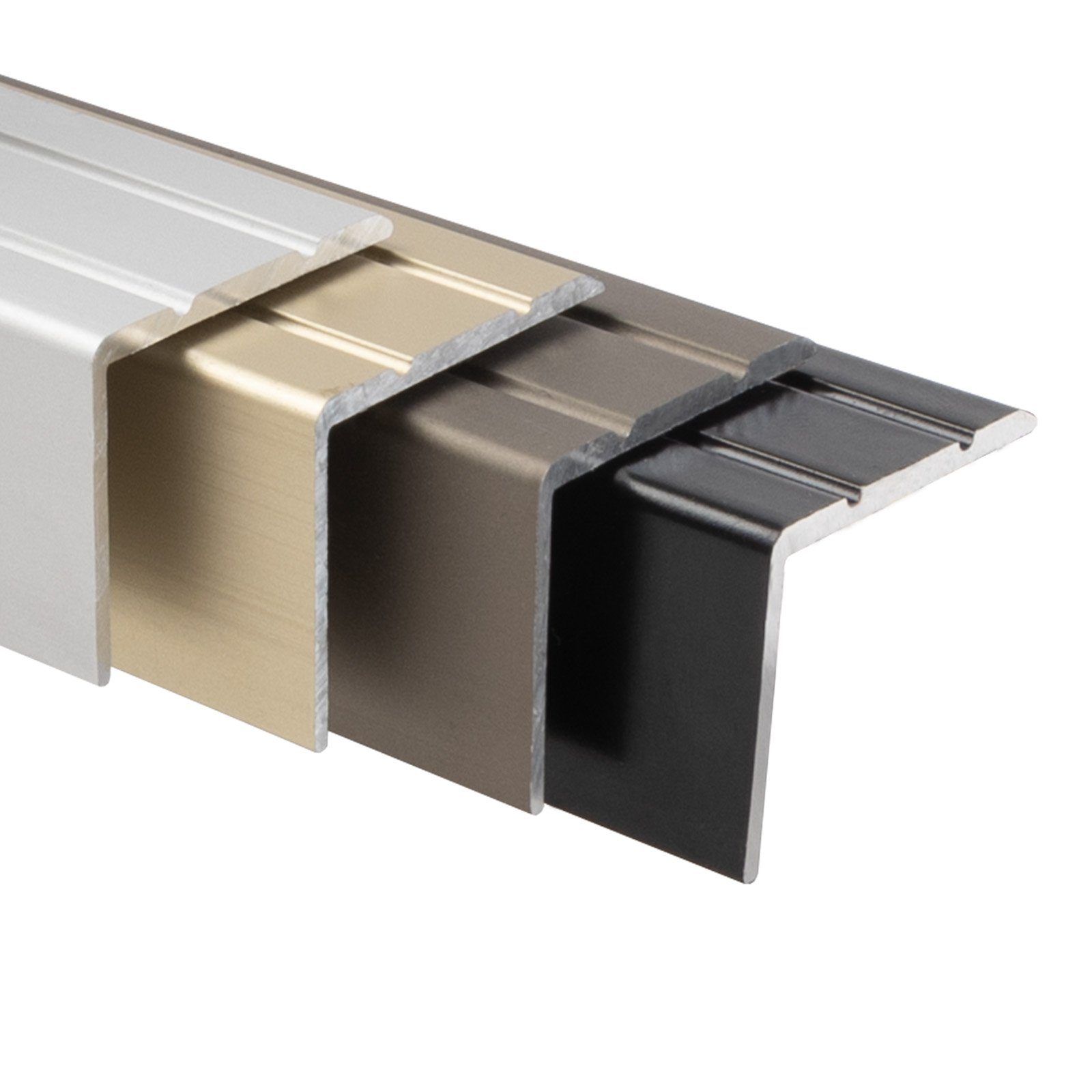 Karat Winkelprofil für Treppenstufen & Absätze, Aluminium, 24,5 x 20 mm,  selbstklebend oder vorgebohrt