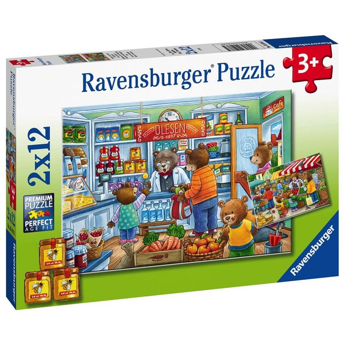 Ravensburger Puzzle 2 x 12 Teile Kinder Puzzle Komm wir gehen einkaufen 05076 12 Puzzleteile