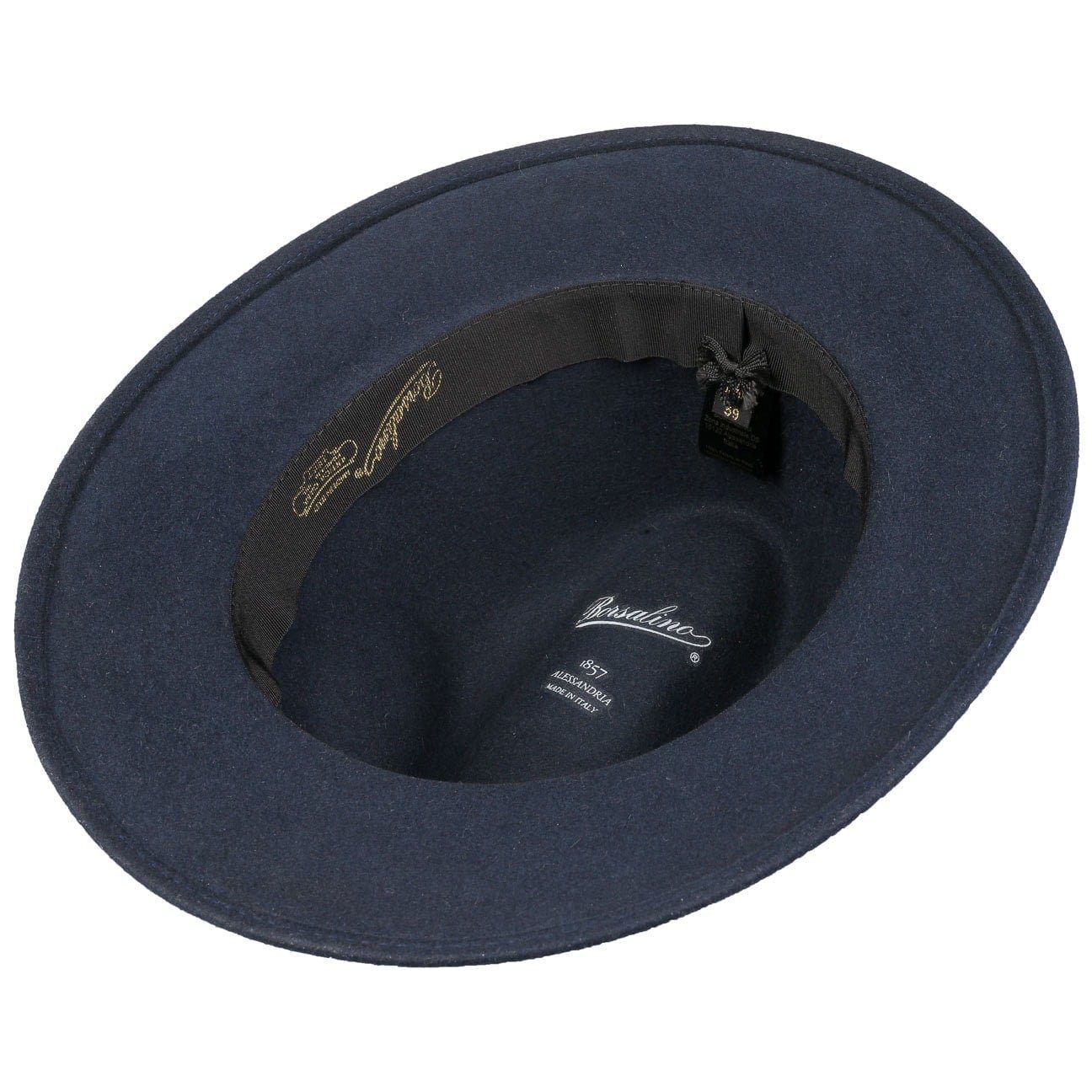 Borsalino Filzhut (1-St) Fedora mit Lederband, Made in Italy